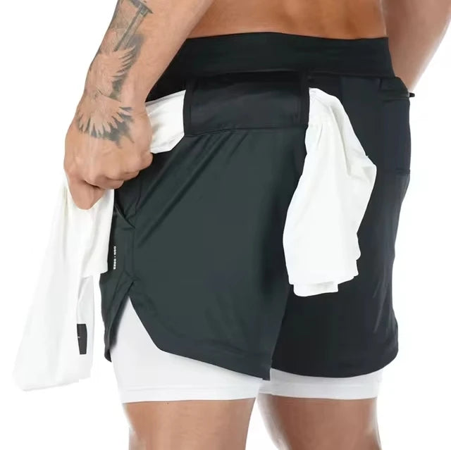 Men’s Gym Shorts – Running & Workout Shorts with Liner, Phone Pockets & Towel Loop – Quick Dry, Lightweight Athletic Training Shorts