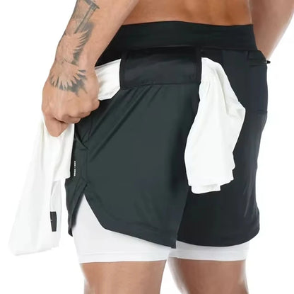 Men’s Gym Shorts – Running & Workout Shorts with Liner, Phone Pockets & Towel Loop – Quick Dry, Lightweight Athletic Training Shorts