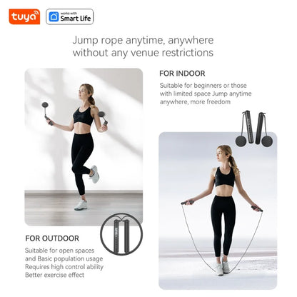 Tuya Smart Jump Rope with LED Display & App Tracking – Digital Skipping Rope for Fitness, Gym & Crossfit