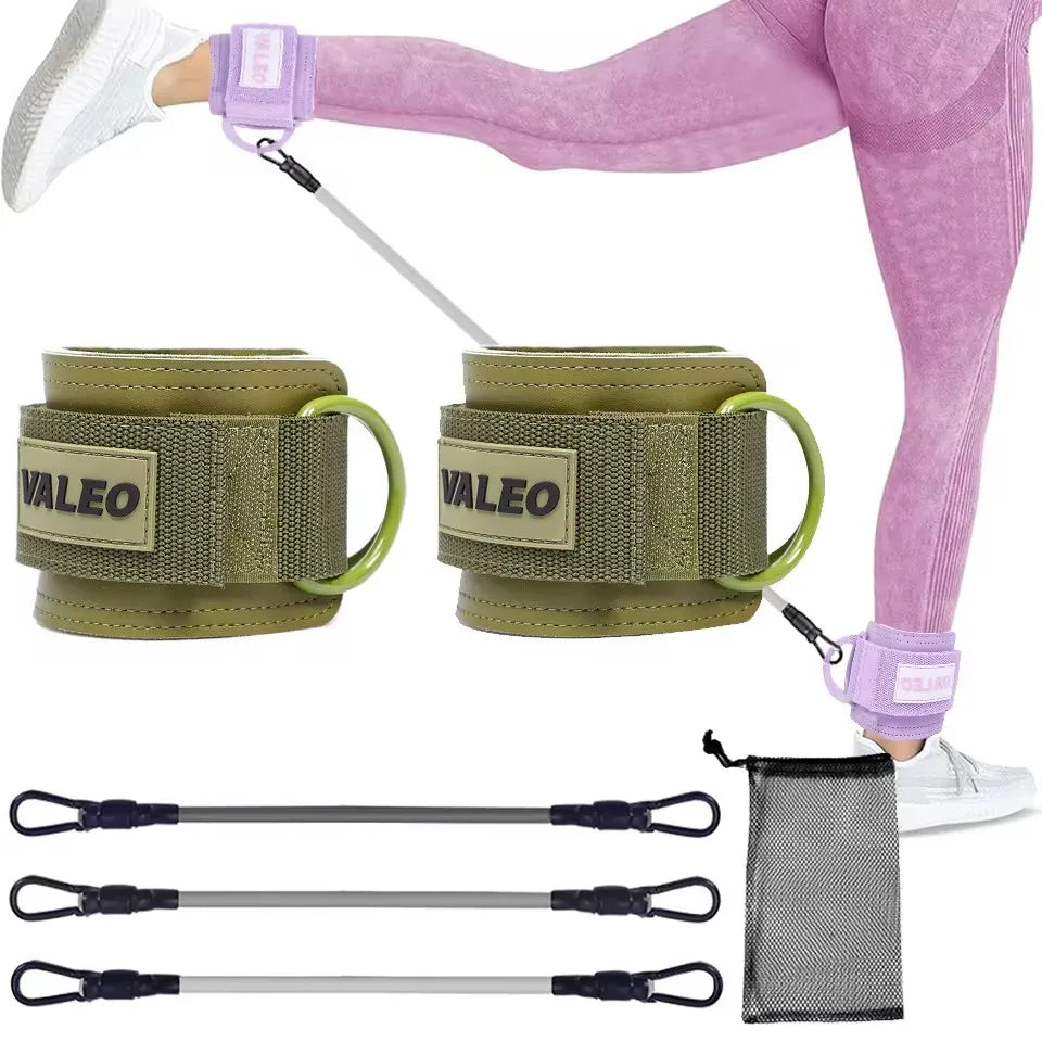 GOBYGO Ankle Resistance Bands with Foam Pads – Adjustable Straps for Glutes, Legs & Lower Body Workouts