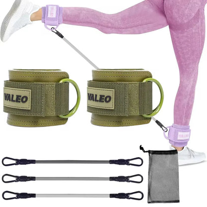 GOBYGO Ankle Resistance Bands with Foam Pads – Adjustable Straps for Glutes, Legs & Lower Body Workouts