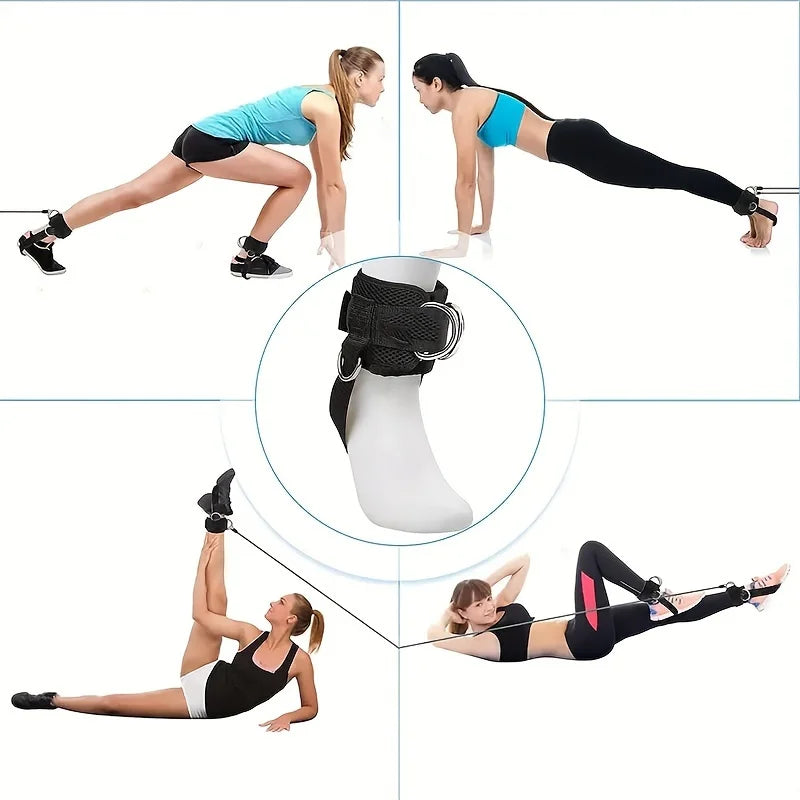 Adjustable Ankle Straps for Cable Machines – D-Ring Fitness Cuffs for Glute, Leg & Hip Workouts (1PC)