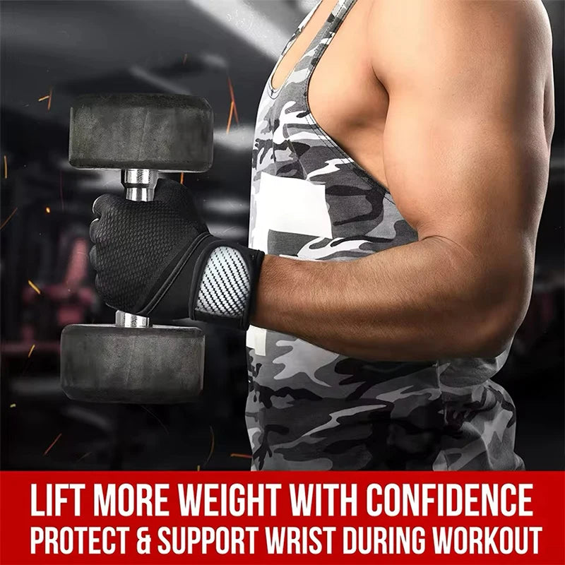 Workout Gloves – Weight Lifting Gym Gloves with Wrist Wrap Support, Full Palm Protection & Extra Grip