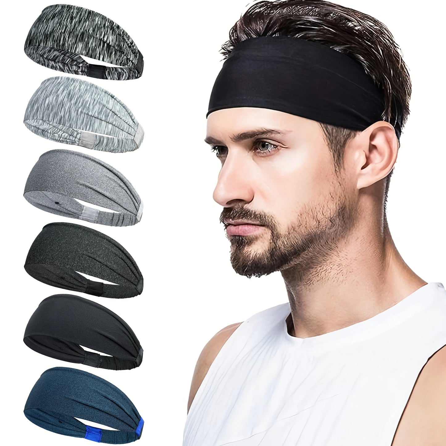 Sports & Yoga Sweat Headbands for Men & Women – Soft, Breathable, Elastic Hair Bands for Workout, Running, and Gym