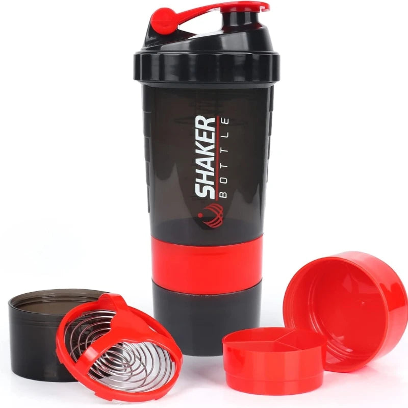 Protein Shaker Bottle 3-Layer Leak-Proof Twist Off Cup for Gym & Fitness