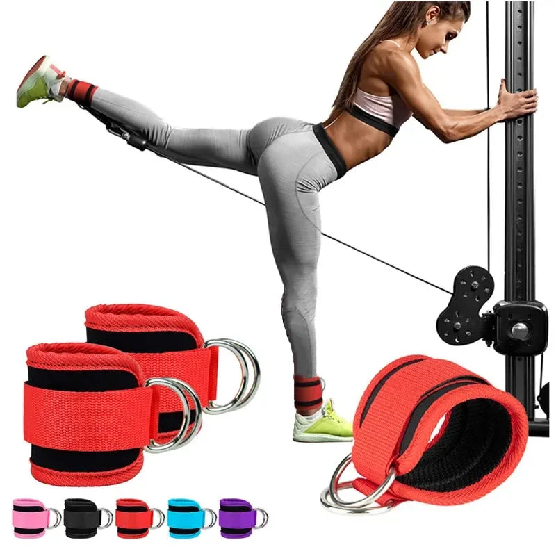 Cable Ankle Straps with Double D-Ring for Gym, Leg & Glutes Workout, Strength Training Accessory