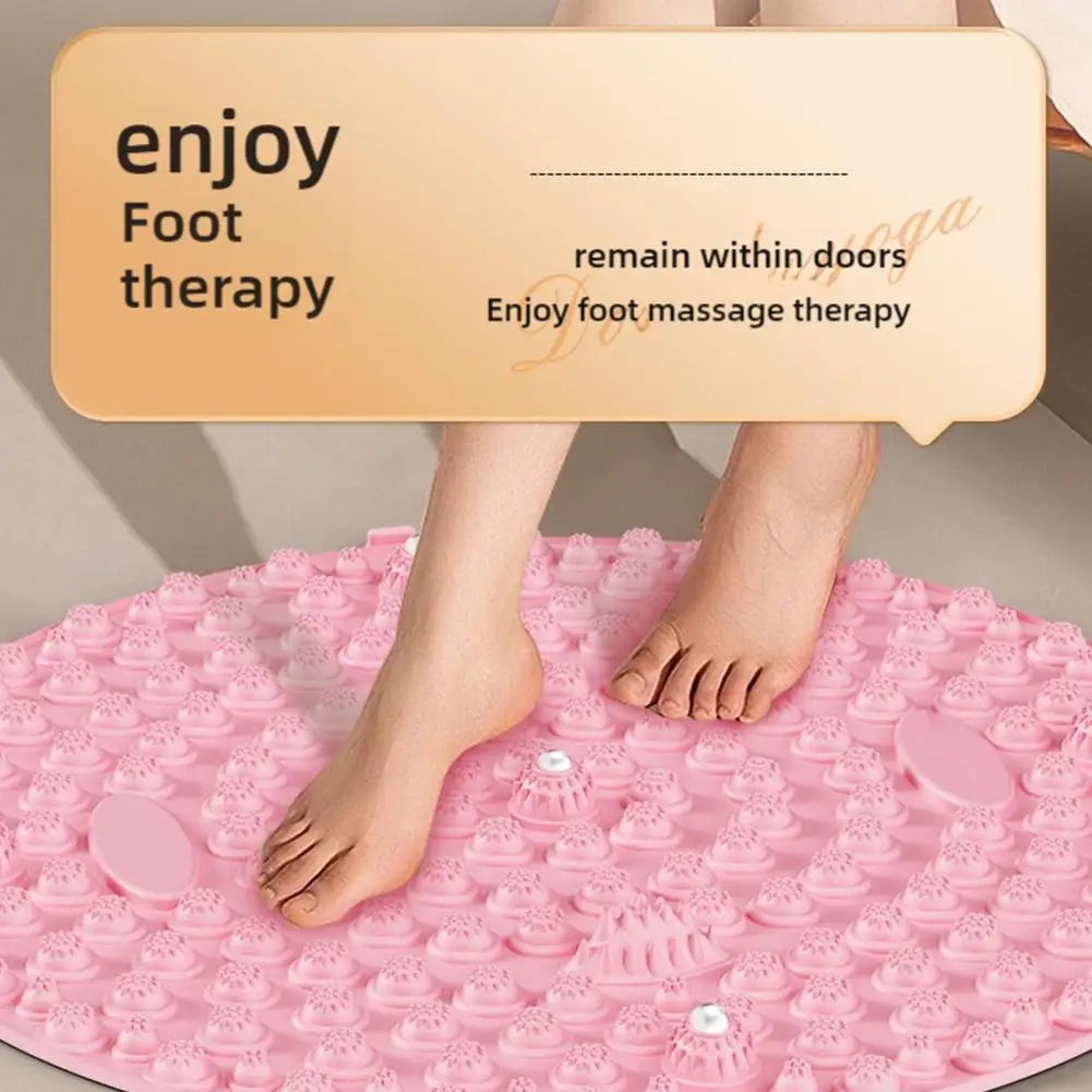 Foot Yoga Acupressure Massage Mat – Round Reflexology Board for Foot Pain Relief, Muscle Relaxation & Yoga Fitness
