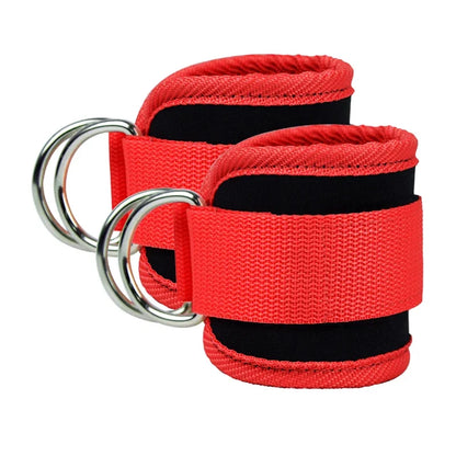 Adjustable Gym Ankle Straps with Double D-Ring | Neoprene Padded Cuffs for Cable Machine Leg & Glute Workout