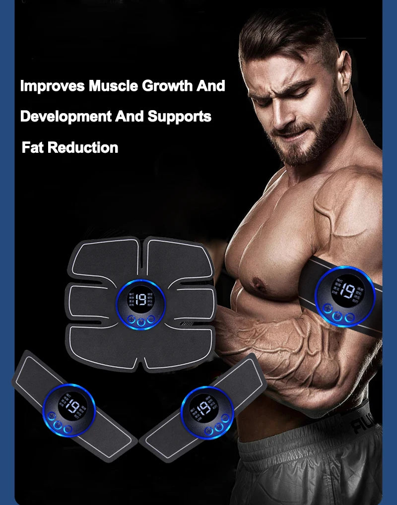 USB Rechargeable EMS Muscle Stimulator – Electric Hip & Abdominal Trainer, Pain Relief & Fitness Massager