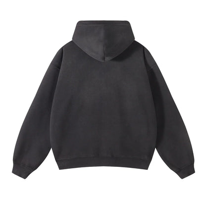 Unisex Oversized Zip Hoodie – Plush Tie-Dye Gradient | Cozy Winter Streetwear