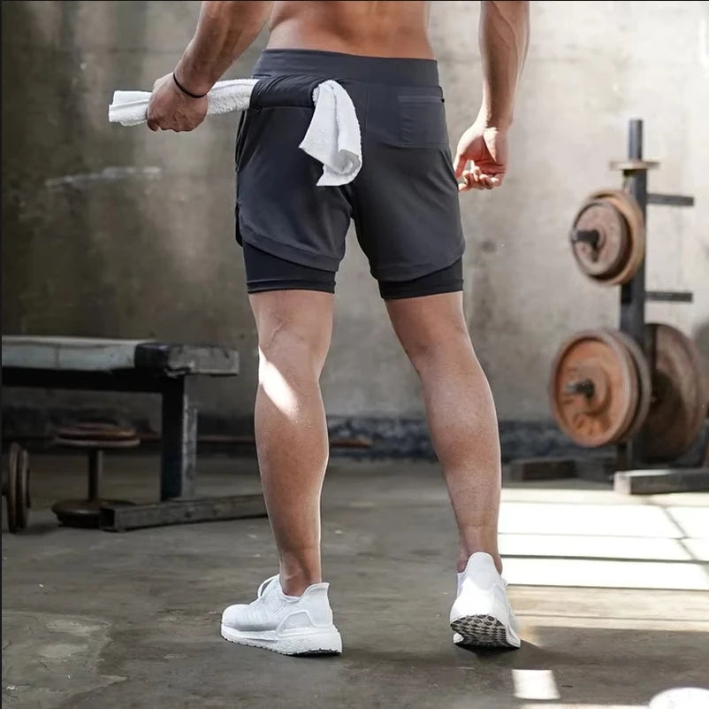 Men’s Gym Shorts – Running & Workout Shorts with Liner, Phone Pockets & Towel Loop – Quick Dry, Lightweight Athletic Training Shorts