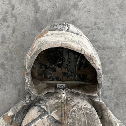 Y2K Camouflage Zip-Up Hoodie – Harajuku Hip Hop Oversized Streetwear for Men & Women
