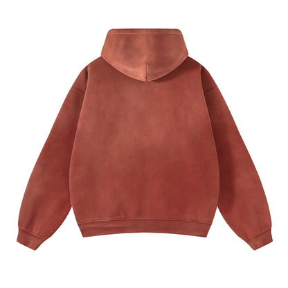 Unisex Oversized Zip Hoodie – Plush Tie-Dye Gradient | Cozy Winter Streetwear
