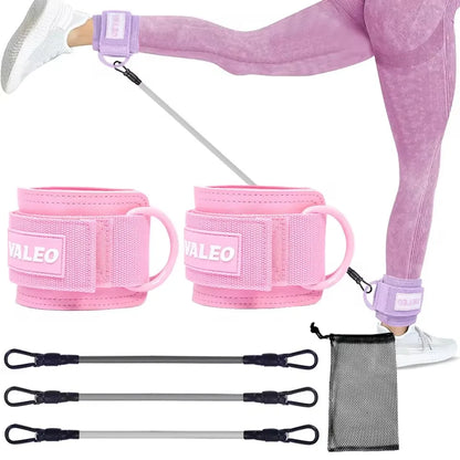 GOBYGO Ankle Resistance Bands with Foam Pads – Adjustable Straps for Glutes, Legs & Lower Body Workouts