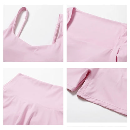 2PCS Yoga Set – High Waist Leggings + Long Sleeve Top | Quick-Dry & Sculpt Fit