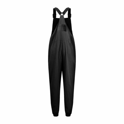 Women’s Casual Sleeveless Wide-Leg Jumpsuit with Pockets – Adjustable Straps