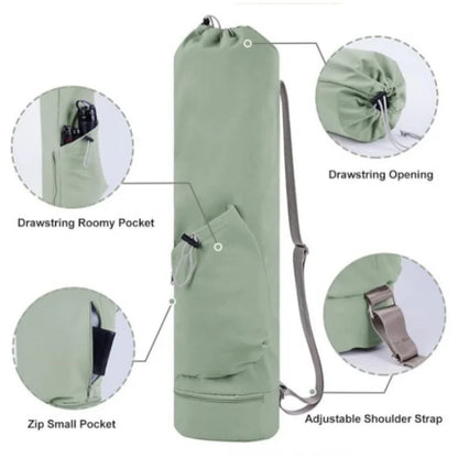 Travel Yoga Mat Bag – Waterproof Nylon Backpack, Sports & Gym Carrier Bag with Large Storage