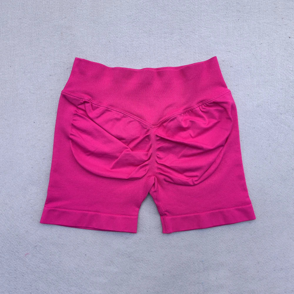 4.5" Seamless Shorts Ribbed Yoga Shorts Women Flex Scrunch Bum Gym Shorts Booty Running Short Butt Lifting Workout Pants