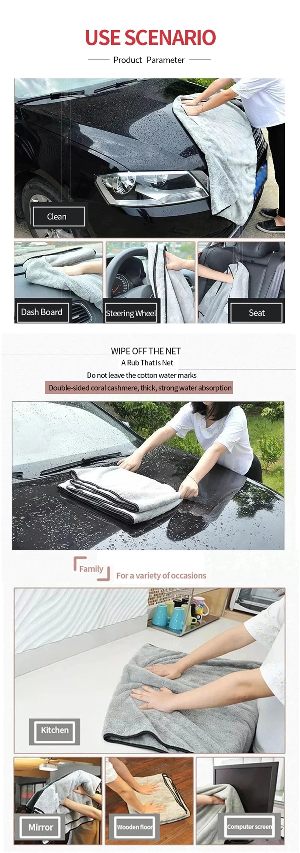 "Premium Microfiber Car Wash Towel – Super Absorbent, Quick-Dry & Eco-Friendly"