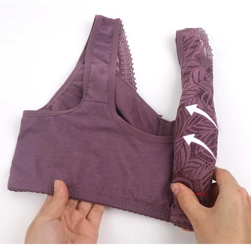 Plus Size Lace Sports Bra for Women – Comfortable Seamless Beauty Back Lingerie