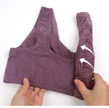 Plus Size Lace Sports Bra for Women – Comfortable Seamless Beauty Back Lingerie