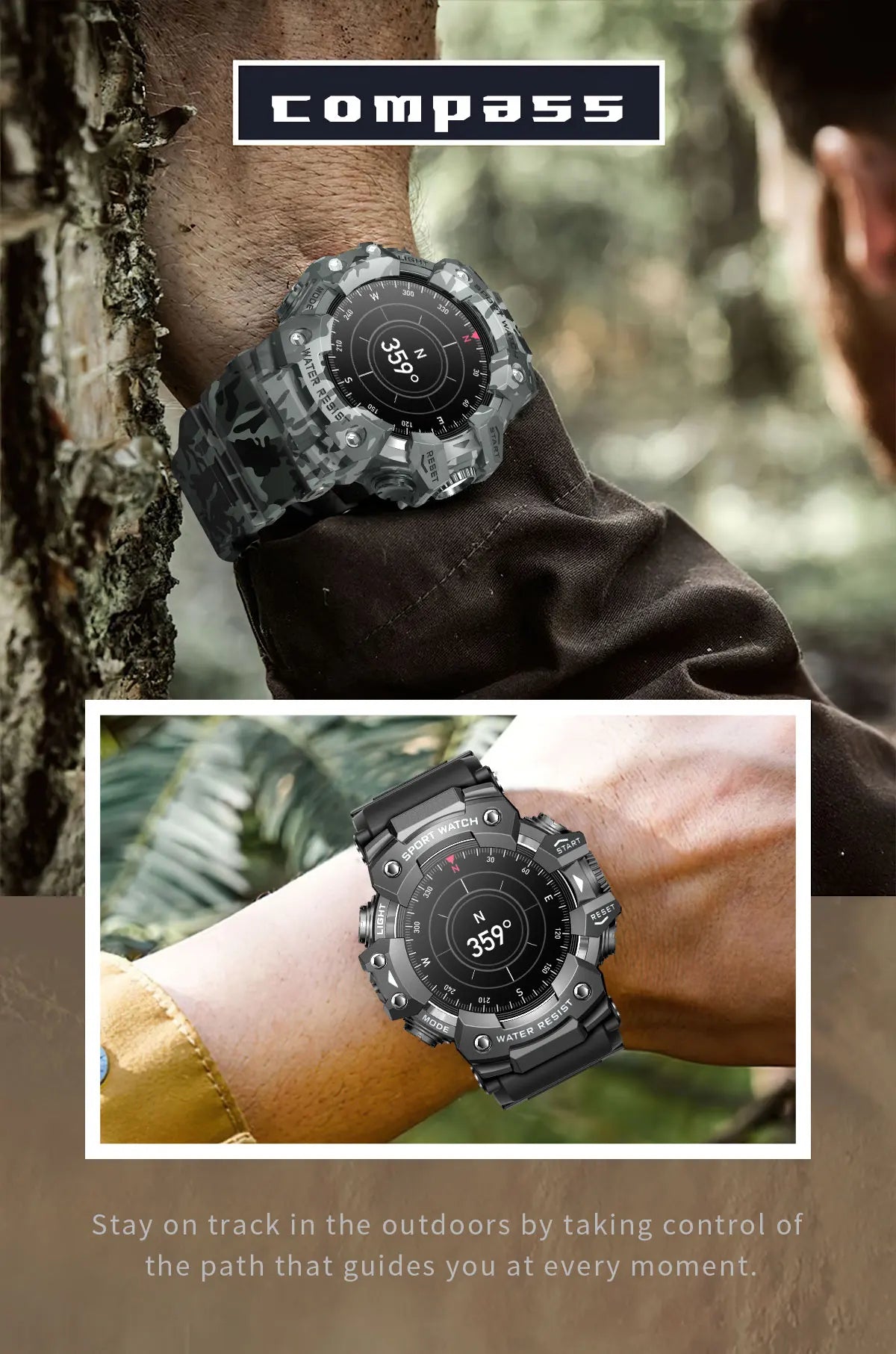 Multi-Functional Bluetooth Smart Watch – Heart Rate, Blood Pressure, Fitness Tracker, Outdoor Explorer