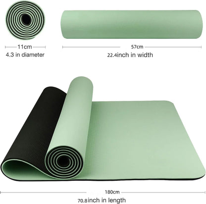 TPE Yoga Mat – Eco-Friendly, Non-Slip, Waterproof & Odorless Exercise Mat (6mm)