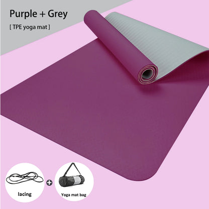 TPE Yoga Mat – Eco-Friendly, Non-Slip, Waterproof & Odorless Exercise Mat (6mm)