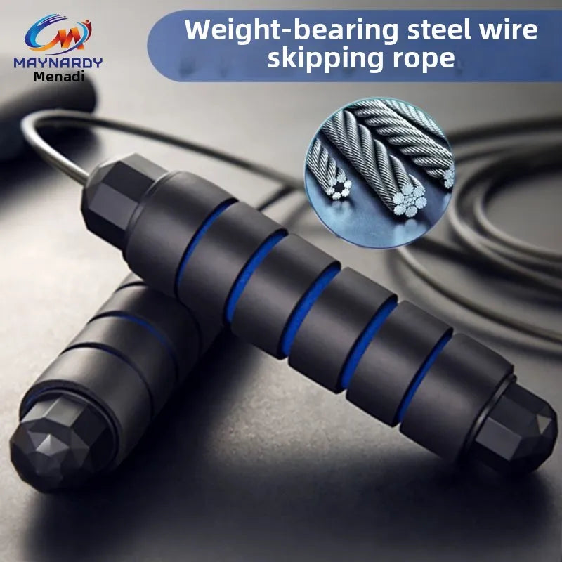 Steel Wire Skipping Rope with Bearings | Adjustable Speed Jump Rope for Fitness & Weight Loss