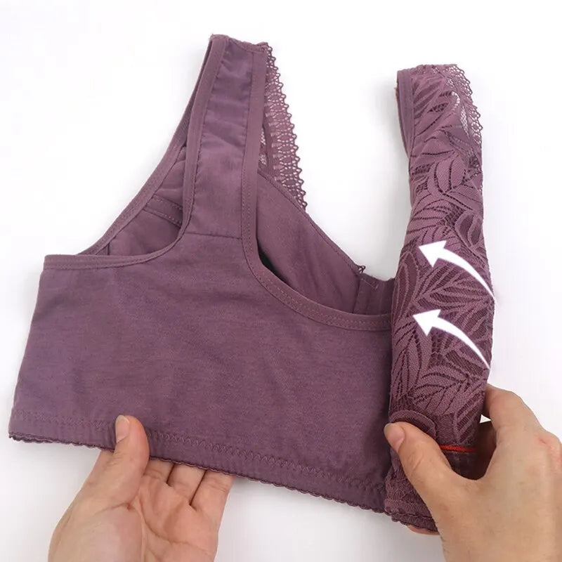 Plus Size Lace Sports Bra for Women – Comfortable Seamless Beauty Back Lingerie
