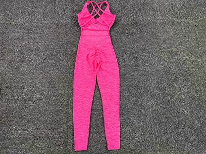 Women's Yoga Jumpsuit – One-Piece Adjustable Sport Bodysuit with Built-In Bra | Activewear for Workout & Dance