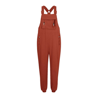 Women’s Casual Sleeveless Wide-Leg Jumpsuit with Pockets – Adjustable Straps
