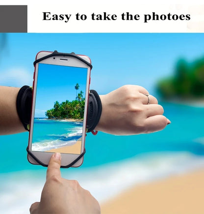 360° Rotatable Wristband Phone Holder – Universal Sports Armband for Running, Hiking & Biking