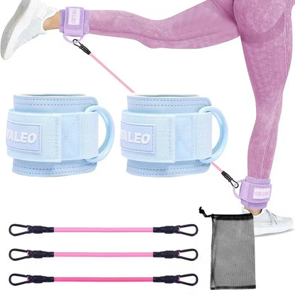 GOBYGO Ankle Resistance Bands with Foam Pads – Adjustable Straps for Glutes, Legs & Lower Body Workouts