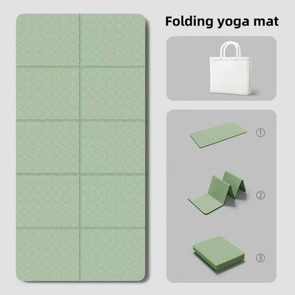 Folding TPE Yoga Mat 180×57×0.4cm – Portable, Non-Slip, Shock-Absorbent & Lightweight