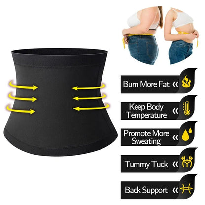 Unisex Waist Trimmer Belt – Sweat-Boosting Core Shaper with Back Support