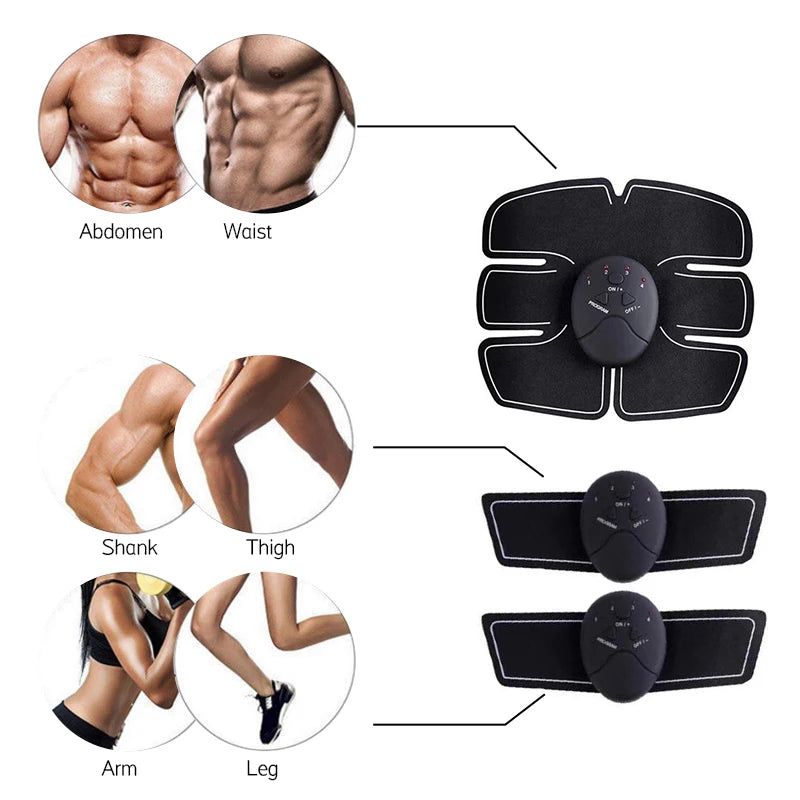 Electric EMS Muscle Stimulator for Abdomen, Buttocks & Arms | Slimming & Pain Relief Trainer