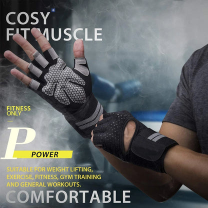 Dumbbell Gloves for Men & Women – Weightlifting, Crossfit, Bodybuilding, Workout Gym Gloves with Wrist Support
