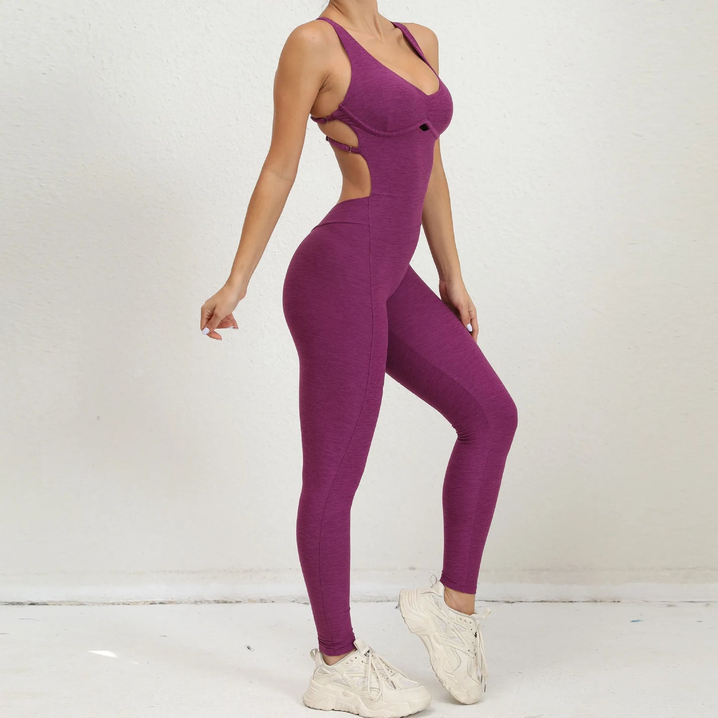 Women's Yoga Jumpsuit – One-Piece Adjustable Sport Bodysuit with Built-In Bra | Activewear for Workout & Dance