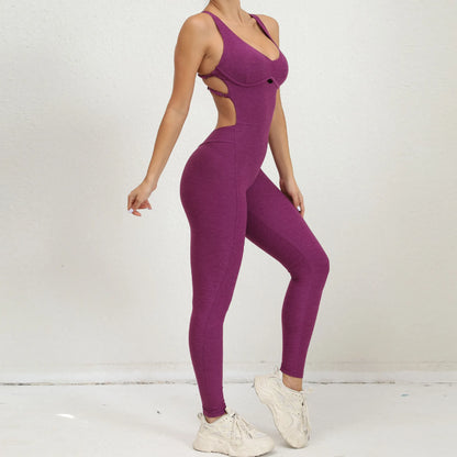 Women's Yoga Jumpsuit – One-Piece Adjustable Sport Bodysuit with Built-In Bra | Activewear for Workout & Dance