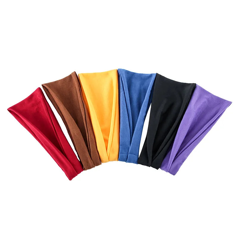 Women’s Solid Turban Headband – Elastic Yoga Hairband, Fashion & Makeup Styling
