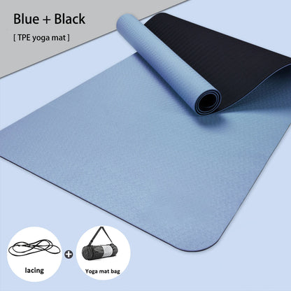TPE Yoga Mat – Eco-Friendly, Non-Slip, Waterproof & Odorless Exercise Mat (6mm)