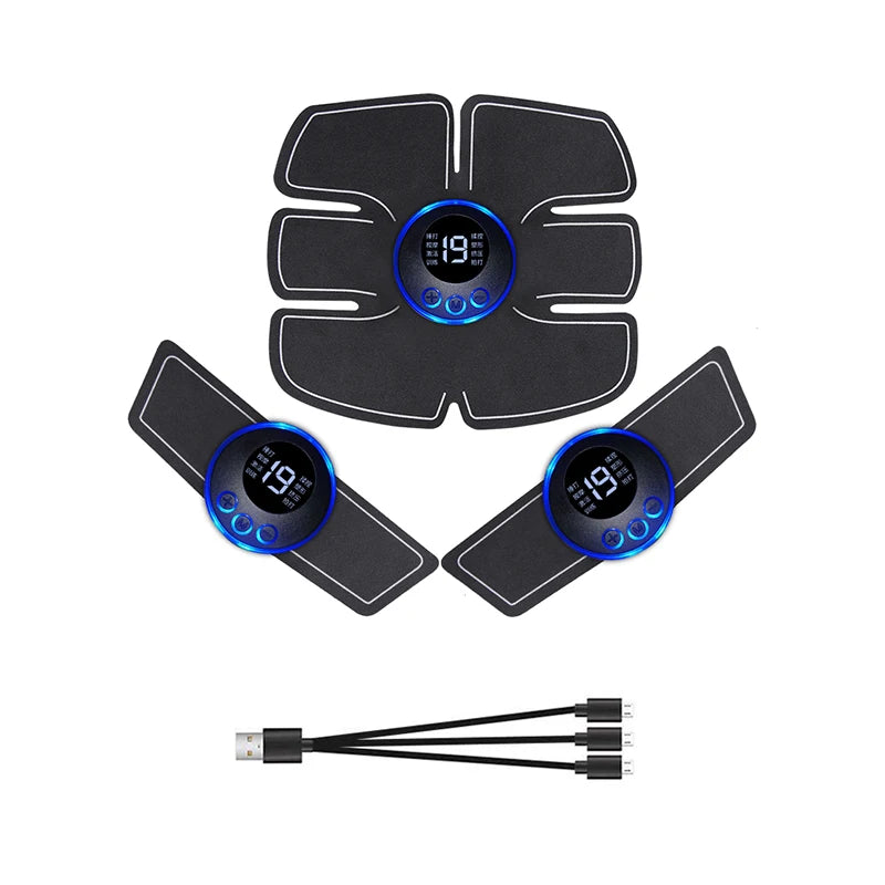 USB Rechargeable EMS Muscle Stimulator – Electric Hip & Abdominal Trainer, Pain Relief & Fitness Massager