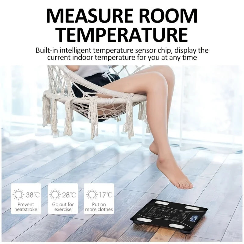Smart Body Fat Scale – Wireless Digital Bathroom Weight Scale with Body Composition Analyzer & Bluetooth App Sync