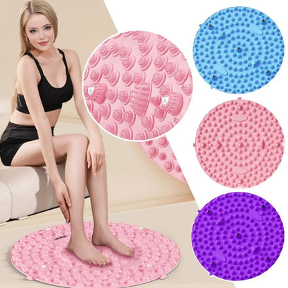 Foot Yoga Acupressure Massage Mat – Round Reflexology Board for Foot Pain Relief, Muscle Relaxation & Yoga Fitness