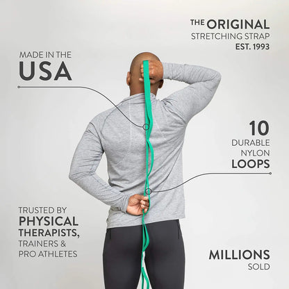 Stretch Out Strap with Exercise Guide – Physical Therapy, Yoga & Fitness