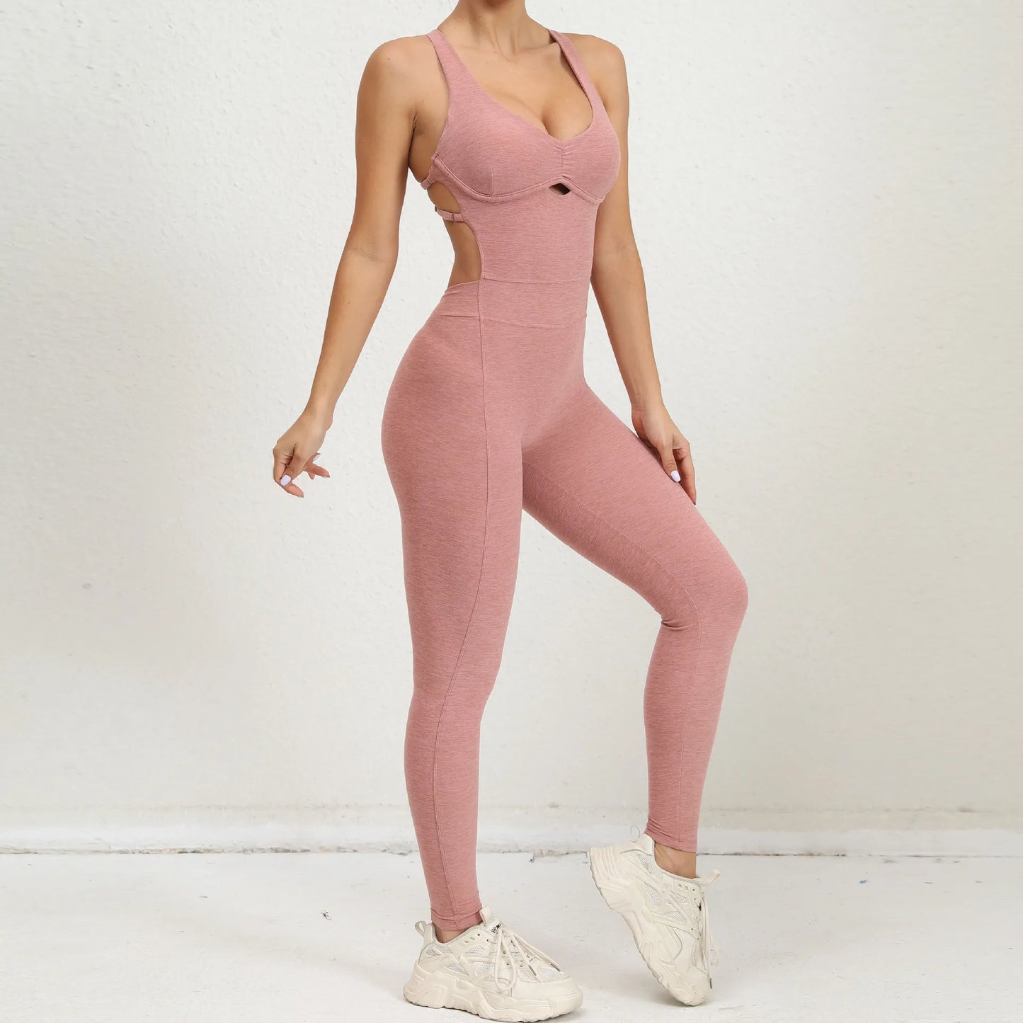 Women's Yoga Jumpsuit – One-Piece Adjustable Sport Bodysuit with Built-In Bra | Activewear for Workout & Dance