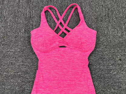 Women's Yoga Jumpsuit – One-Piece Adjustable Sport Bodysuit with Built-In Bra | Activewear for Workout & Dance