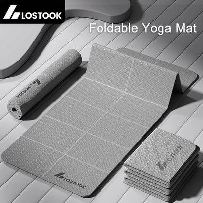 Foldable Yoga Mat 4mm Thick TPE – Portable Non-Slip Exercise Mat for Yoga, Pilates & Home Workouts