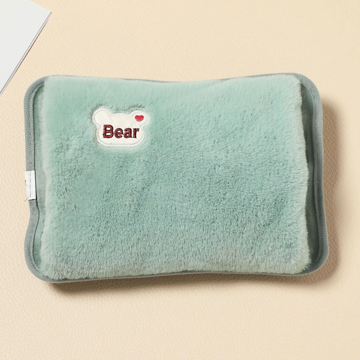 Rechargeable Electric Hot Water Bag with Rabbit Fur Cover – Reusable Hand Warmer & Heat Pack